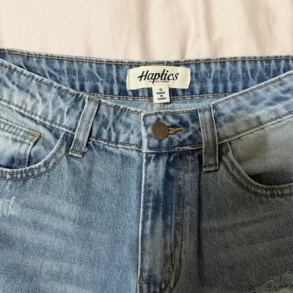 Haptics Ripped Patchwork High Waist Straight Leg Jeans - Picture 8 of 8